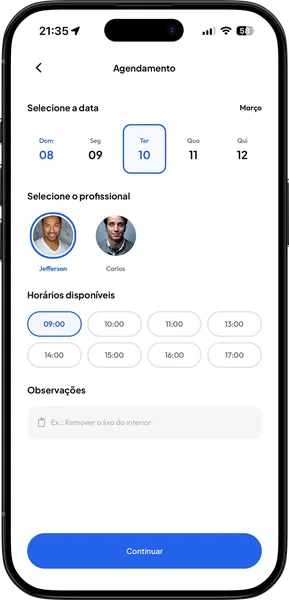 Booking through the app